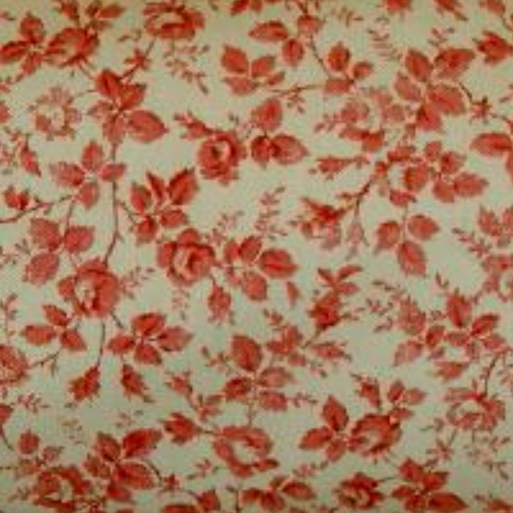 2.5 Yds Cotton Sweetie Red Floral Fabric - Picture 4 of 5